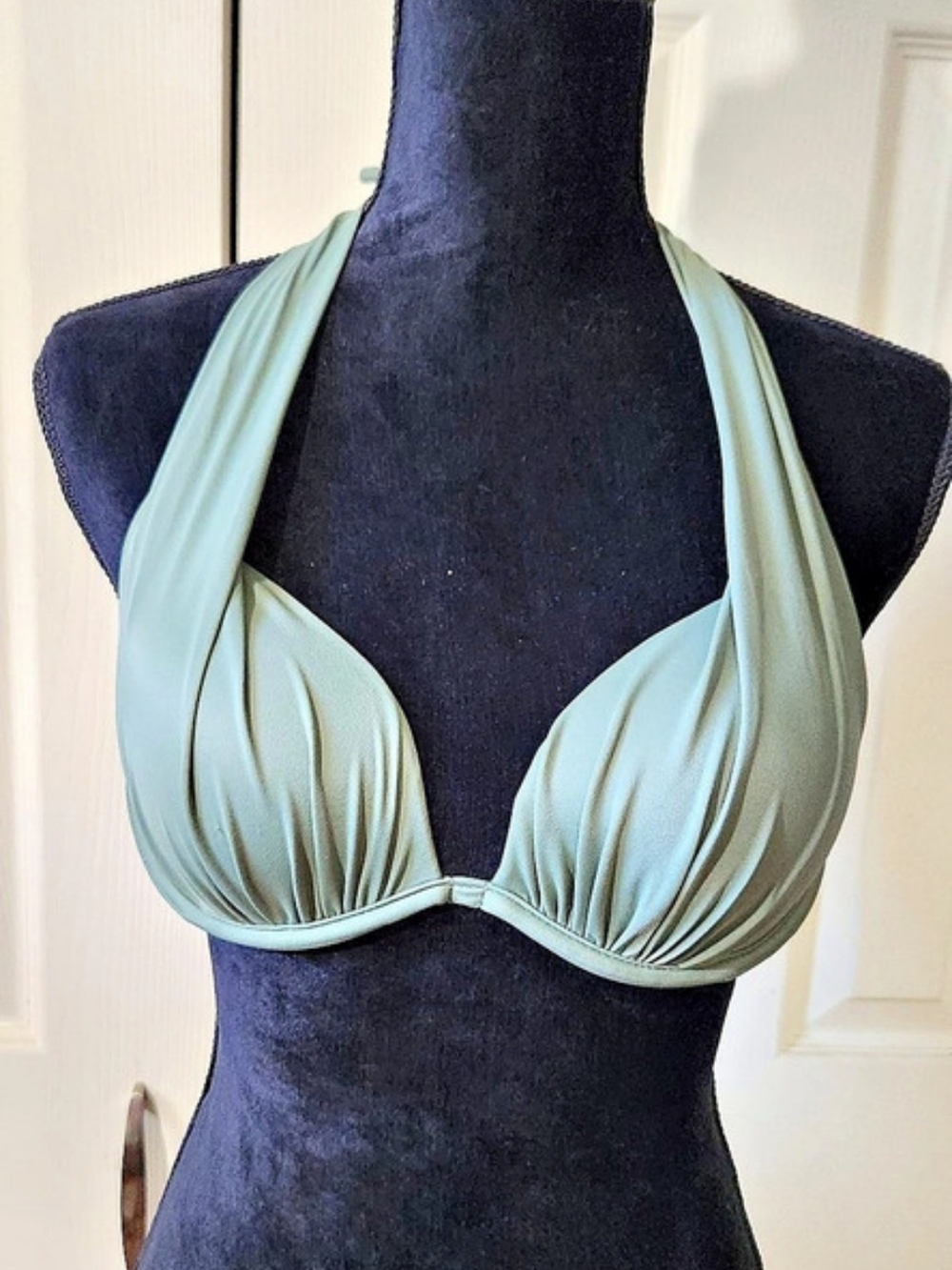 NWOT Venus Marilyn Push-Up Halter Top Sage Green Bikini Size C